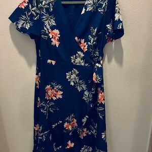 Banana Republic Blue Floral Midi Dress